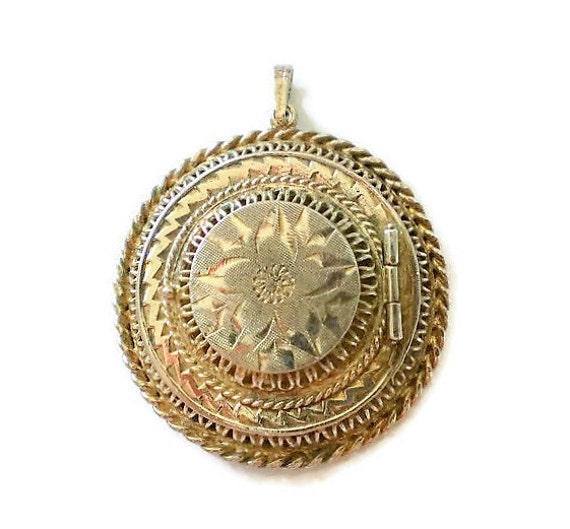 Vintage Large Sterling Locket Mad Men Style - image 1