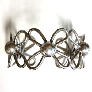 Vintage Sterling Silver Cuff Bracelet Signed