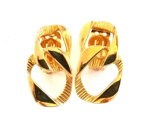 Givenchy Gold Chain Link Clip On Earrings
