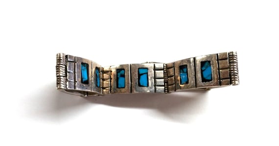 Sterling Silver Turquoise Mexican Bracelet - image 6