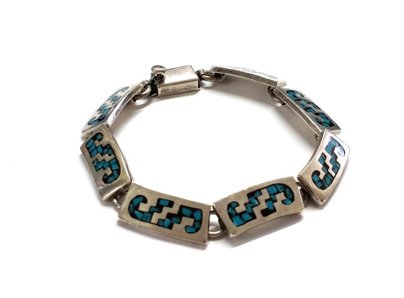 Mexican Sterling Silver Turquoise Bracelet