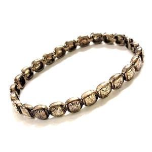 Vintage Sterling Silver Etched Panel Bracelet