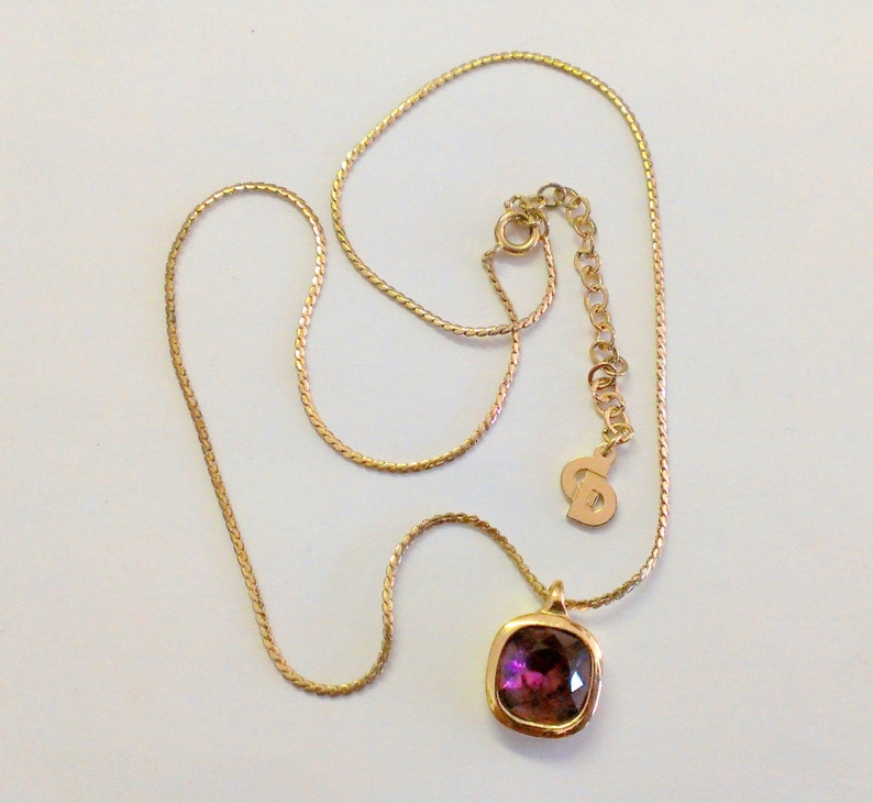 Vintage Christian Dior Amethyst Gold Tone Necklace and Earring Etsy