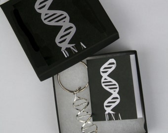 Science DNA Key chain, helix key chain, biology key chain, genetics keychain, psychology key chain, science key chain,