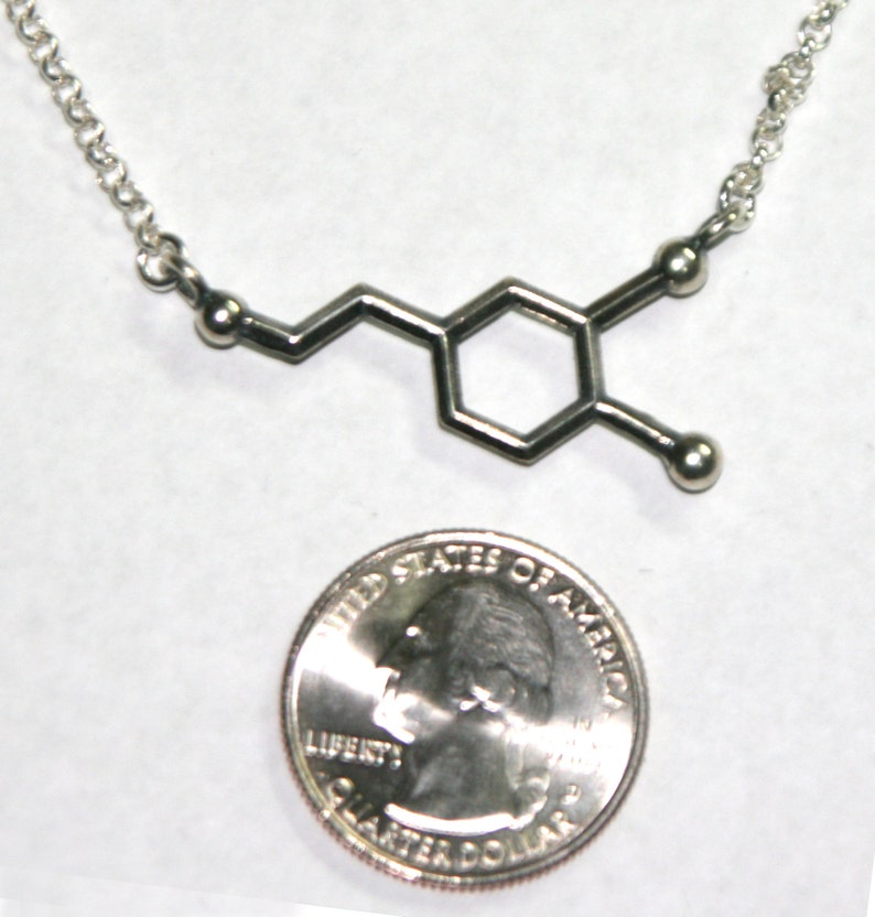 Dopamine Molecule Necklace Free U.S. Shipping sent out same business day image 4