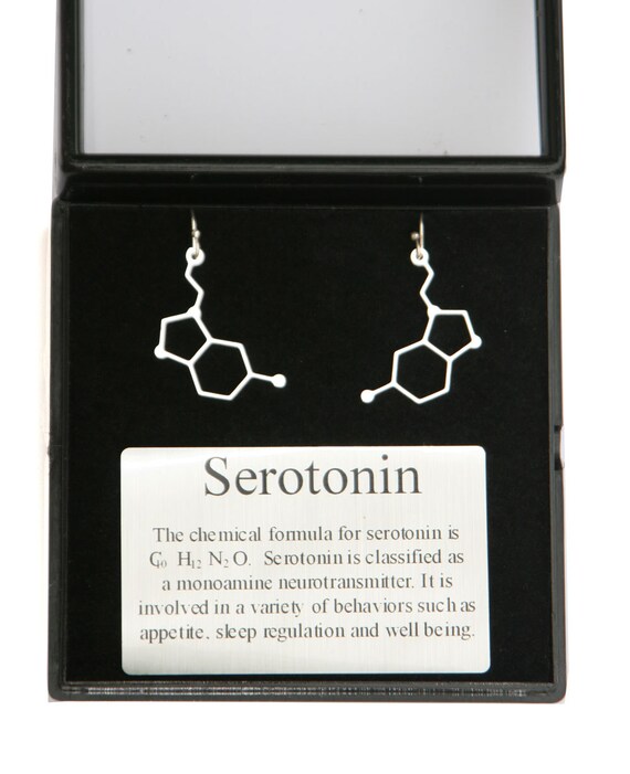 Serotonin Molecule Earrings molecular Structure of Serotonin on