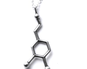 Dopamine Molecule Necklace  Free U.S. Shipping (sent out same business day)