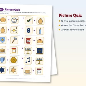 Hanukkah Party Games Bundle, 10 Printable Chanukah Games for Family, Kids and Adults, Trivia, Would You Rather, Picture Quiz, Scavenger Hunt image 6