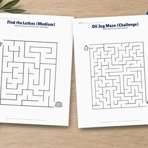 Hanukkah Printable Bundle, 8 Chanukah Activities for Kids and Families, Bingo, Coloring, Dreidel Game, Party Planner, Gift Tags, 121 Pages image 3