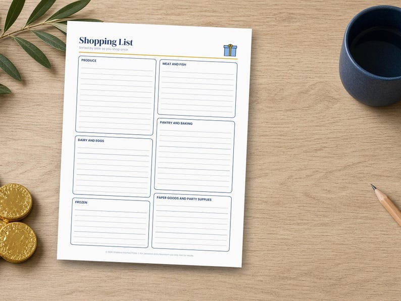 Hanukkah Party Planner Printable, Chanukah Menu Planner, Latke Bar Sign, Food Labels, Shopping List, Hosting Checklist, PDF image 2