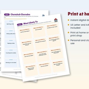 Hanukkah Party Games Bundle, 10 Printable Chanukah Games for Family, Kids and Adults, Trivia, Would You Rather, Picture Quiz, Scavenger Hunt image 9