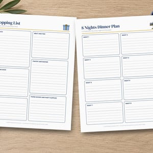 Hanukkah Party Planner Printable, Chanukah Menu Planner, Latke Bar Sign, Food Labels, Shopping List, Hosting Checklist, PDF image 3