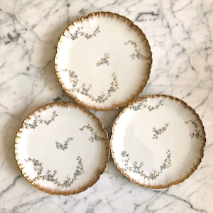 Antique French Haviland Limoges Bread/Butter Trio