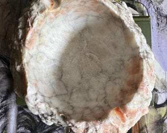 Rare MCM Pink Rough Cut Marble Bowl / Ashtray