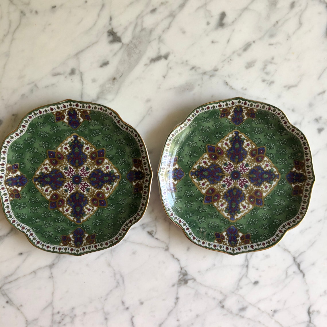 2 Hand Painted Decorative Plates sumarkand by Takahashi 1990 Etsy