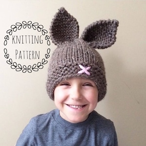 Rustic Knit Bunny Toque, Knitting Pattern,Knit Hat, Knit Hat Pattern, Pattern, Knit Bunny Hat, Bunny, Easter, Knit Bunny Beanie, Bunny Ears image 2