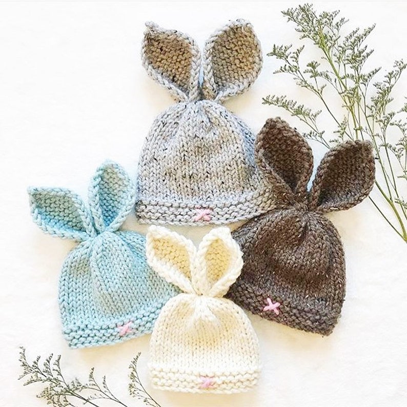 Rustic Knit Bunny Toque, Knitting Pattern,Knit Hat, Knit Hat Pattern, Pattern, Knit Bunny Hat, Bunny, Easter, Knit Bunny Beanie, Bunny Ears image 1