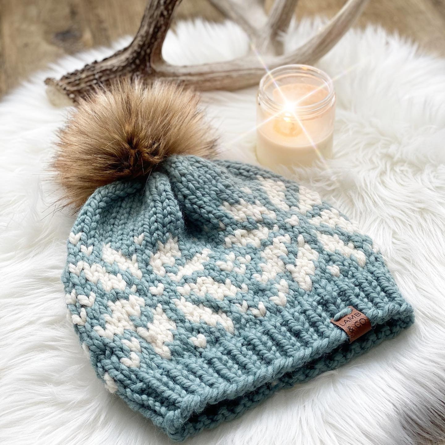 Snowflake Toque Knit Hat Knit Beanie Knitting Pattern Fair Etsy Canada
