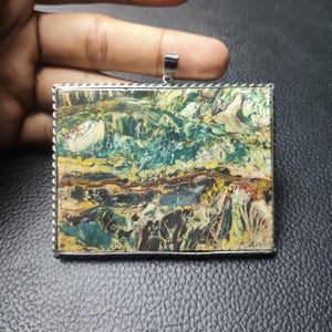 XL Sumatra Jasper Pendant – Abstract Landscape Masterpiece (80x61mm, 75g)