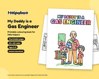 Libro para colorear "Mi papá es técnico de gas", PDF imprimible para niños de 2 a 8 años, regalo de un niño para un papá técnico de gas, tamaño A4 y carta estadounidense. Descarga instantánea.