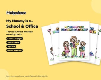 My Mummy is a... School & Office Bundle, 5 Printable Colouring Books for Kids Age 2-8, Mum Gift, A4 + US Letter PDF Download