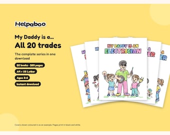 My Daddy is a Colouring Book Bundle, All 20 Trades, Printable PDF Colouring Pages for Kids Age 3-6, Dad Gift, A4 & US Letter Download
