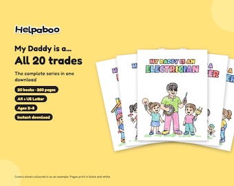 My Daddy is a Colouring Book Bundle, All 20 Trades, Printable PDF Colouring Pages for Kids Age 2-8, Dad Gift, A4 & US Letter Download