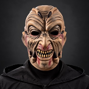 Obehaglig monstermask – Skräck Halloweenmask – Läskig varelse Gotisk kostym Handgjord – Skräck Cosplaymask – Mörk mask Jeepers