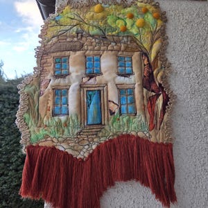 Handgefertigtes Textil-Wandbild