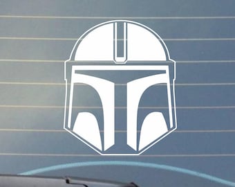 Mandalorian Helmet Vinyl Decal - Car, Laptop, Tumbler
