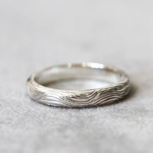 Flow wedding band set 925 silver textured image 3