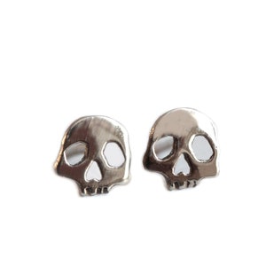 Skull studs earrings - memento piercing - lovely memento mini earrings - gold earrings