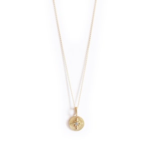 Necklace medal 18ct gold and rose cut diamond image 2