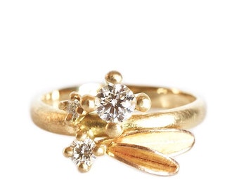 Diamond ring 18 ct gold Léonora