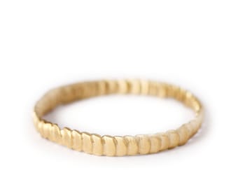 Frieda's stacking gold band 18ct gold intentional imperfection