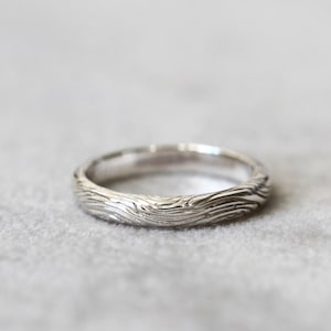 Flow wedding band set 925 silver textured image 2