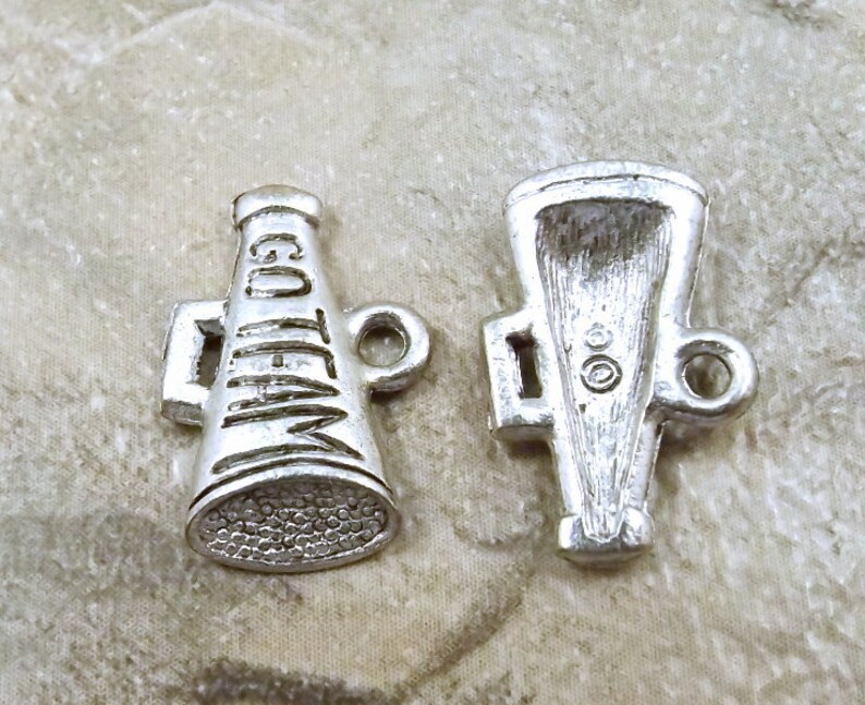 20 Pewter Cheerleader Megaphone Charms 5454