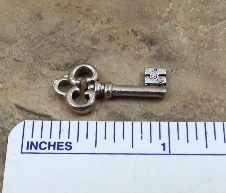 0163 20 Set of Twenty Pewter Skeleton Key Charms