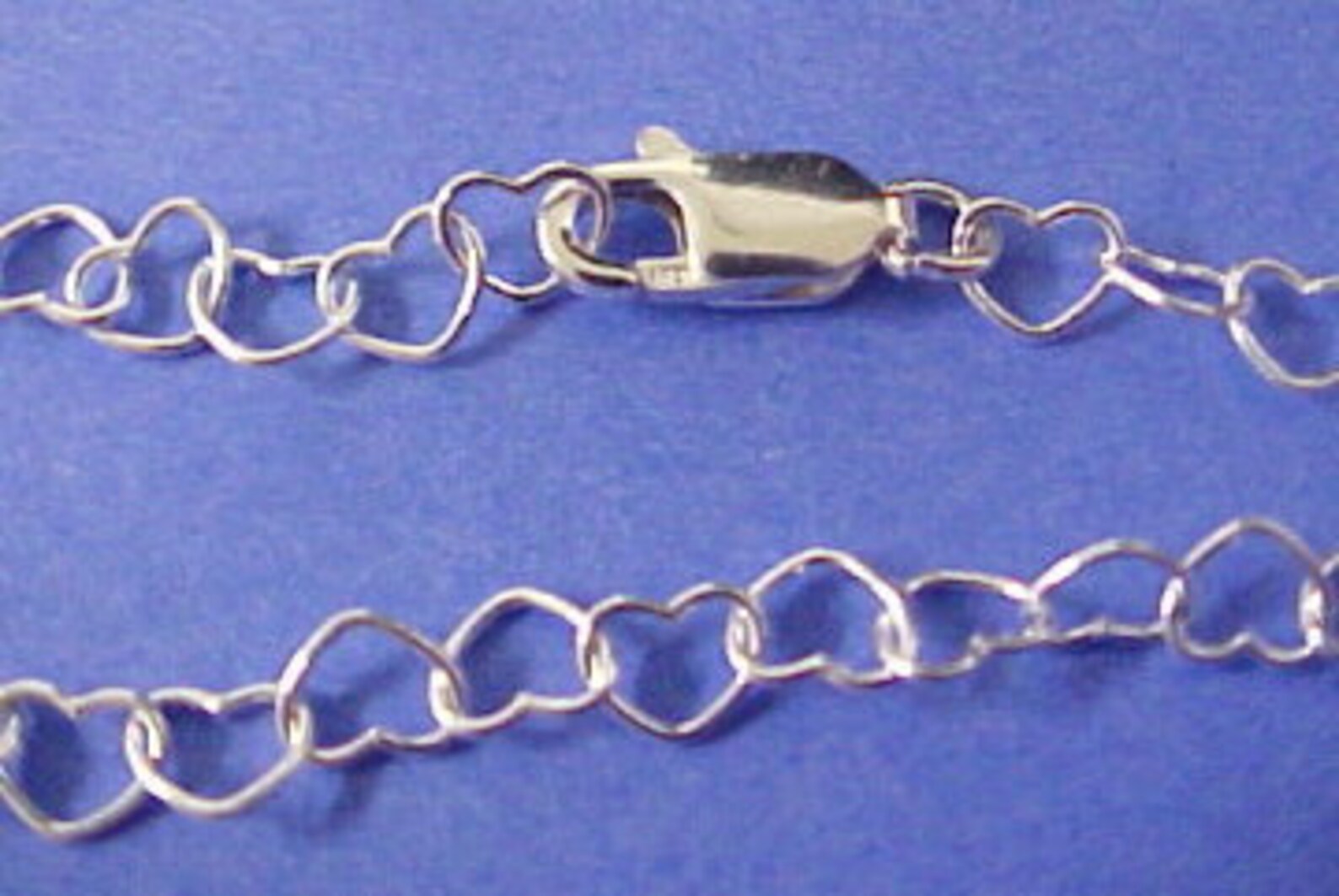 Sterling Silver 12inch Heart Chain Necklace Etsy