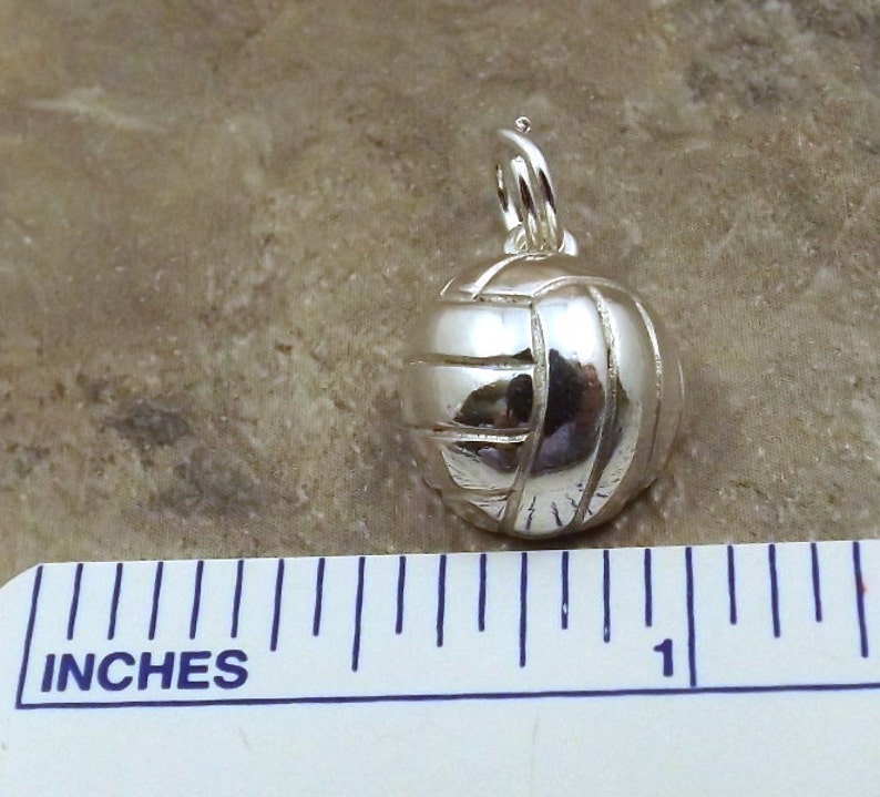 0311 Sterling Silver Volleyball Charm on a Sterling Silver Rolo Bracelet