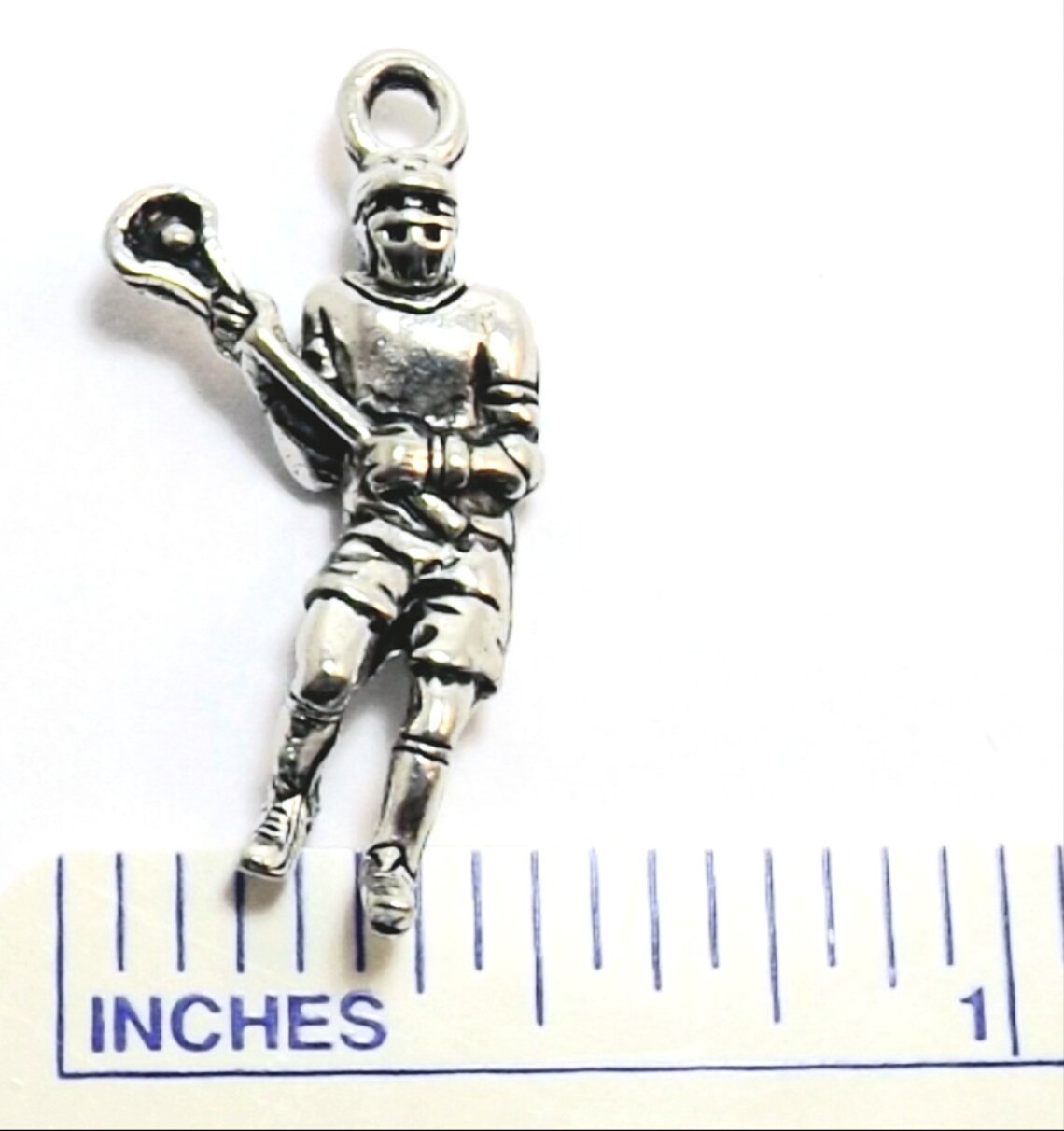 Pewter Lacrosse Player Charms on Sterling Silver Ear Wire Etsy