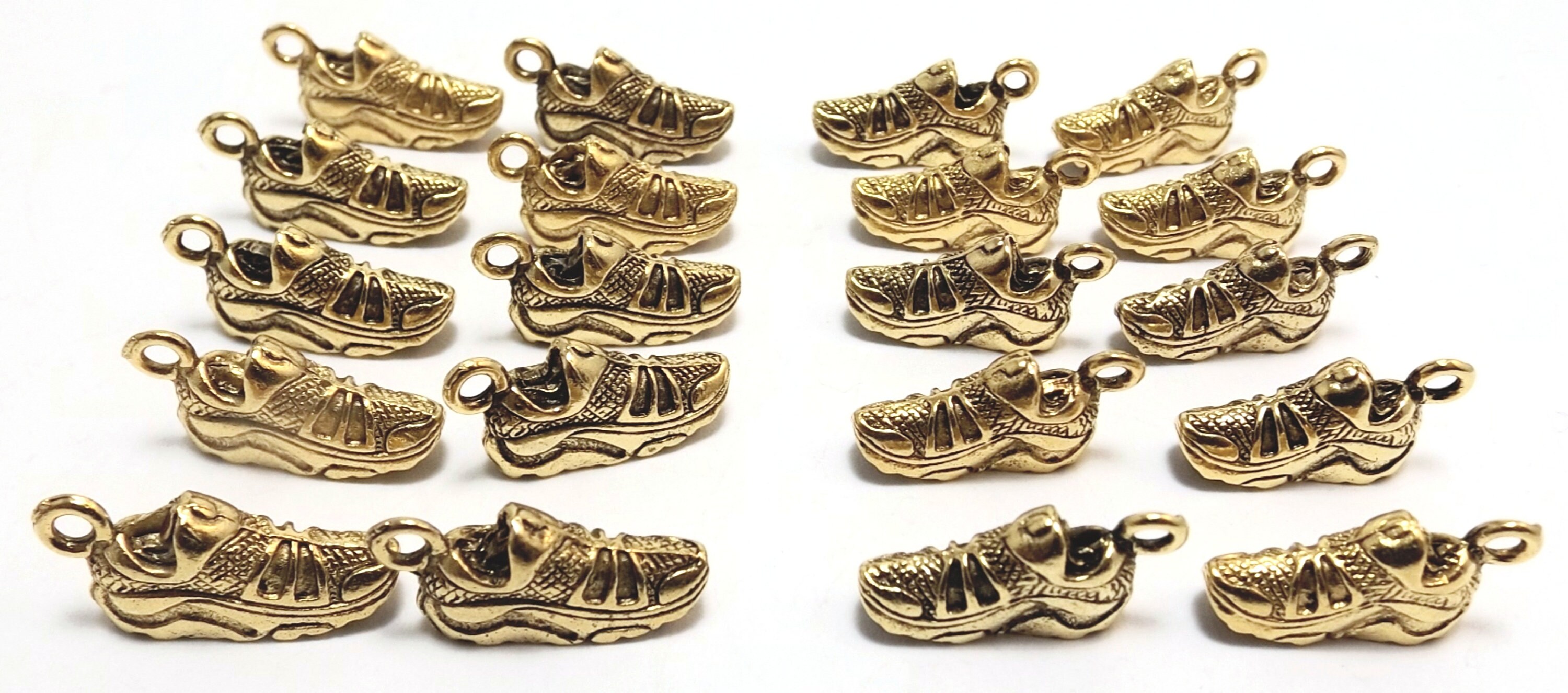 20 Gold Tone Pewter Tennis Shoe/Running Shoe Charms 1474 Etsy