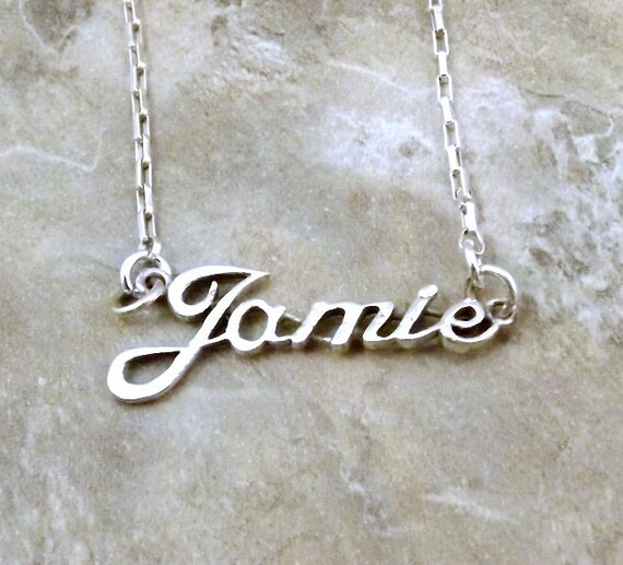 Sterling Silver Name Necklace jamie on 