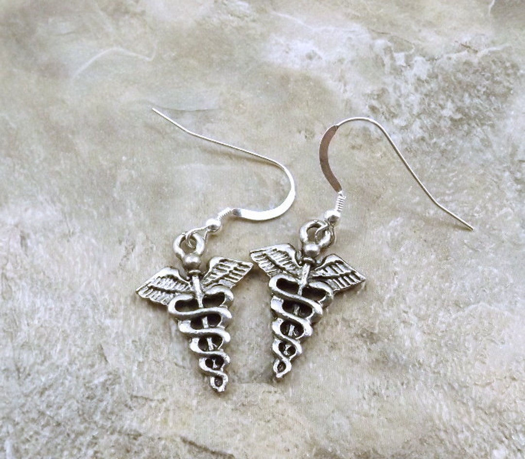 Pewter Caduceus Encantos en plata de ley francés gancho Etsy España