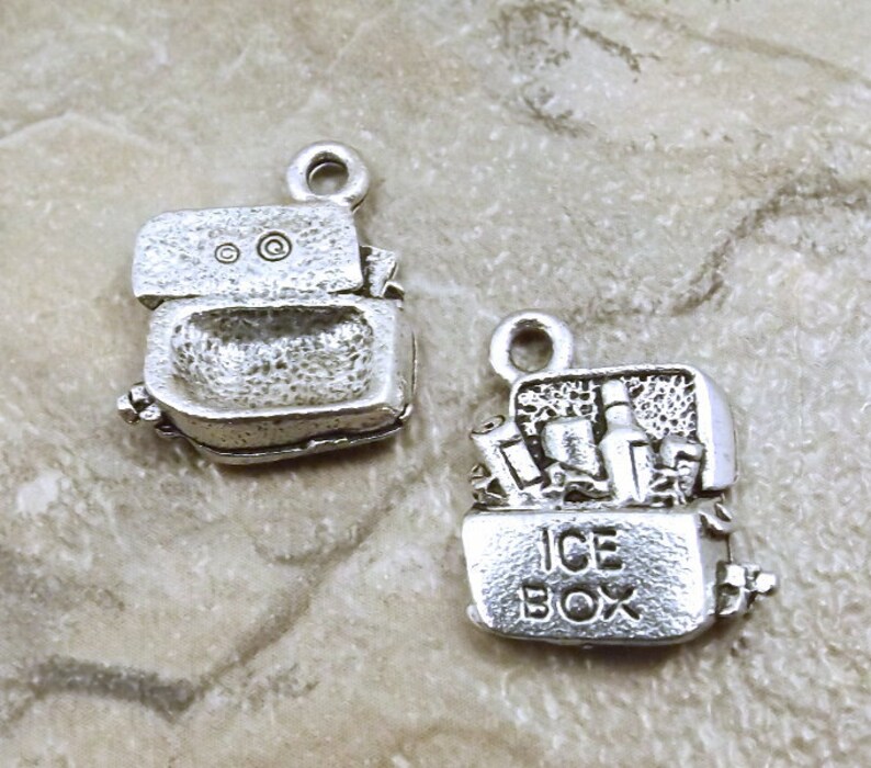 Pewter CoolerIce Box Charms 3 Set of Three 5185