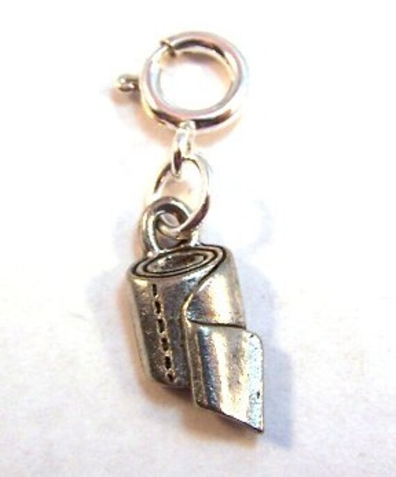 Pewter Toilet Paper Charm Fits European and Traditional Etsy