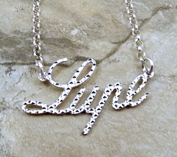 Sterling Silver Diamond Cut Name 