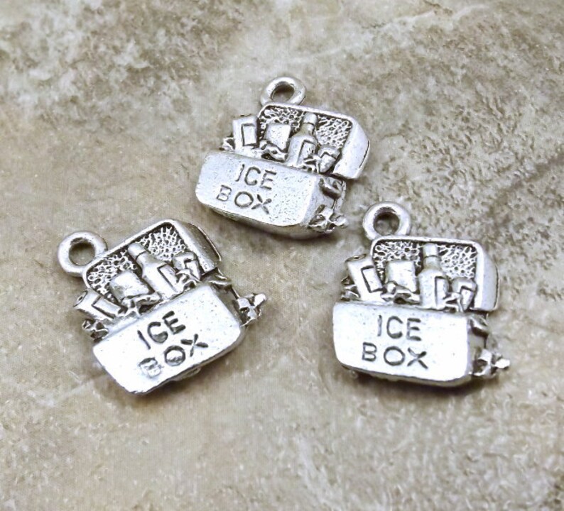 Pewter CoolerIce Box Charms 3 Set of Three 5185