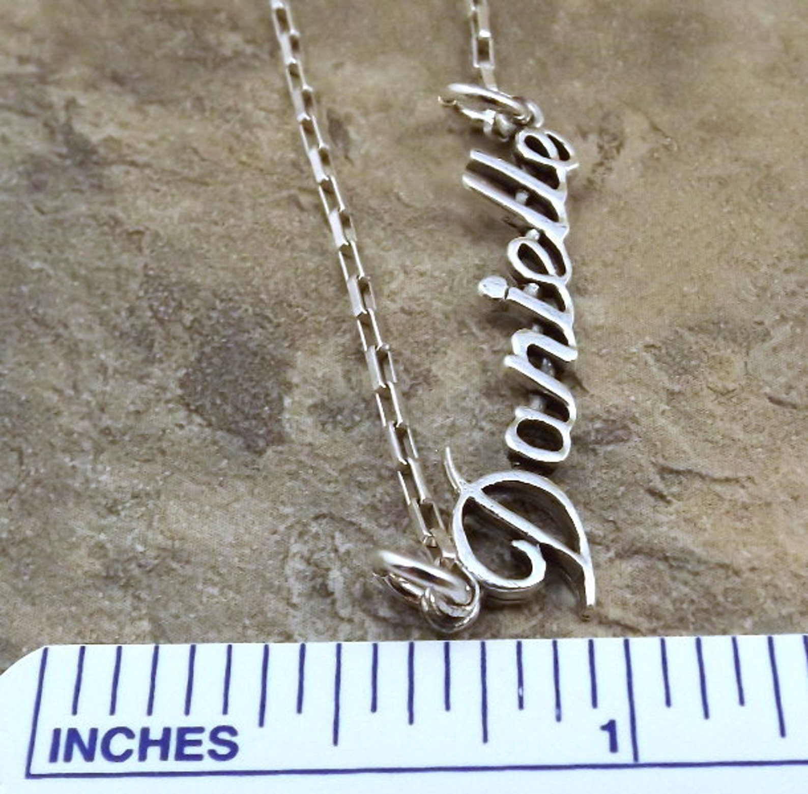 Sterling Silver Name Necklace danielle on Sterling Silver Etsy