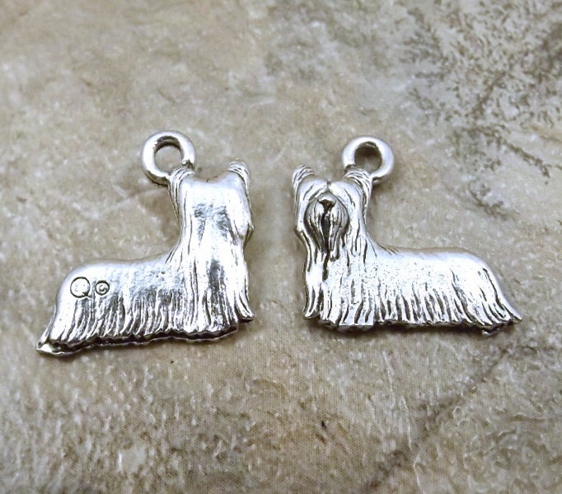 20 Pewter Yorkshire Terrier Charms 5491